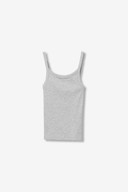 debardeur gris court ado fille Tiffosi PINTO 10064596 100 coton cotele bretelles fines col rond
