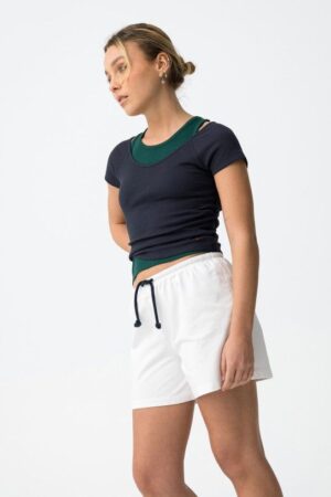 crop top bleu junior coton extensible collection printemps ete