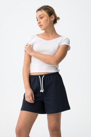 T-shirt court blanc ado fille en coton côtelé extensible TIFFOSI Teixeira col rond manches courtes nouvelle collection printemps été 2026 boutique Casual Sénas.