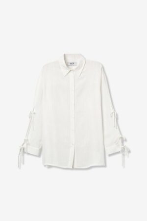 Chemisier fluide blanc ado fille manches longues avec ouvertures à nœuds TIFFOSI Fresh-C style bohème chic nouvelle collection printemps été 2026 boutique Casual Sénas.