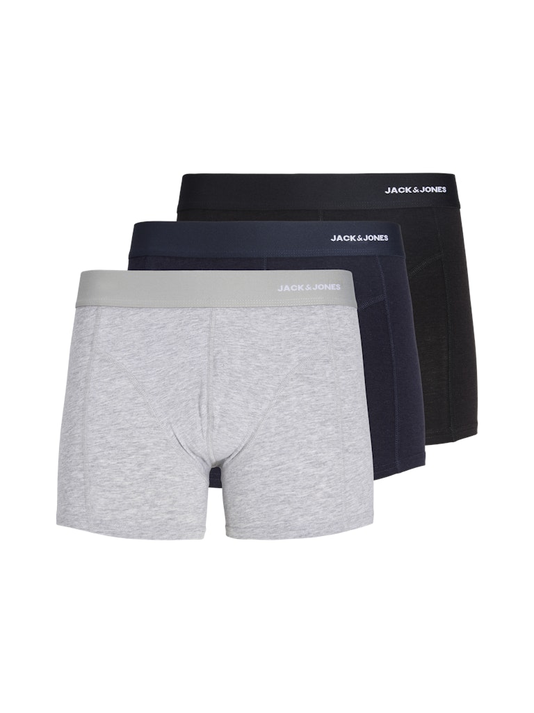 Lot de trois boxers homme Jack & Jones JACGABRIEL, coloris noir bleu gris, mélange viscose de bambou et coton, collection printemps été 2026 boutique Casual Sénas.