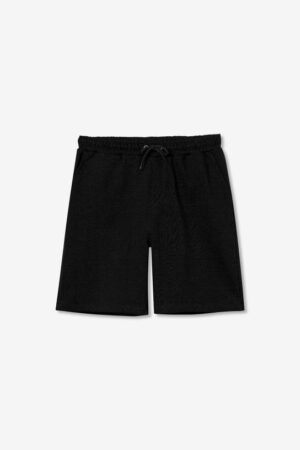 Short de jogging noir profond pour adolescent garçon Tiffosi TROY1, logo TYCW blanc, 100% coton, collection printemps été 2026 boutique Casual Sénas.