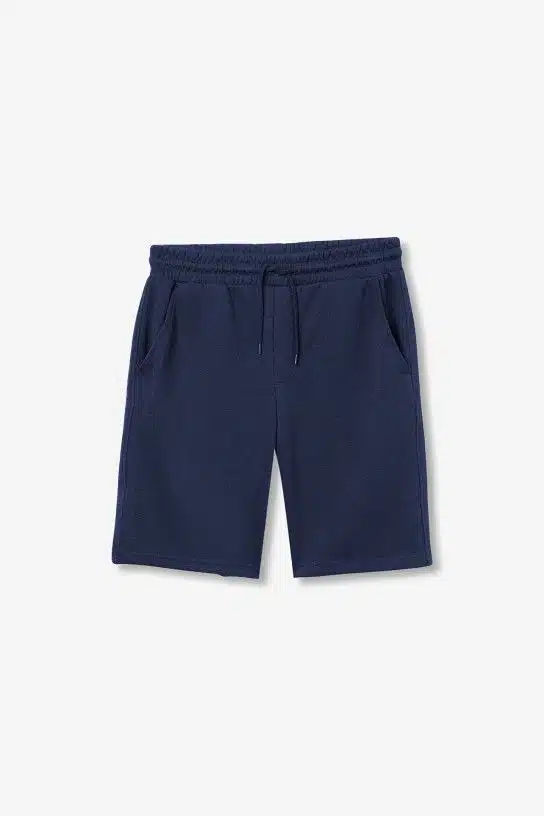 Short jogging bleu Tiffosi Harris homme, maille piquée texturée, ceinture élastique, look estival Casual Sénas.