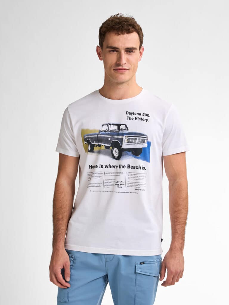 T-shirt Homme Blanc Petrol Industries : Esprit Rétro Daytona 2026