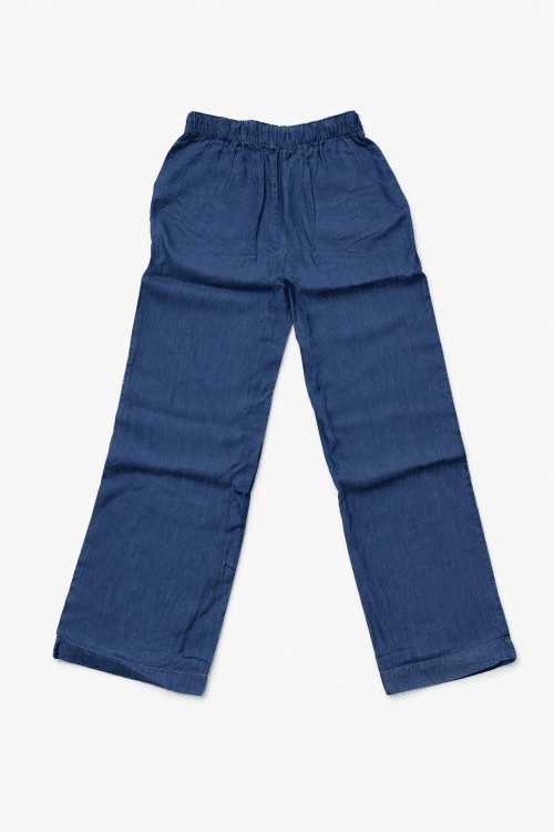 Pantalon bleu large et fluide en lyocell pour adolescente Tiffosi, ligne TYW collection Bangkok printemps-été 2026 boutique Casual Sénas.