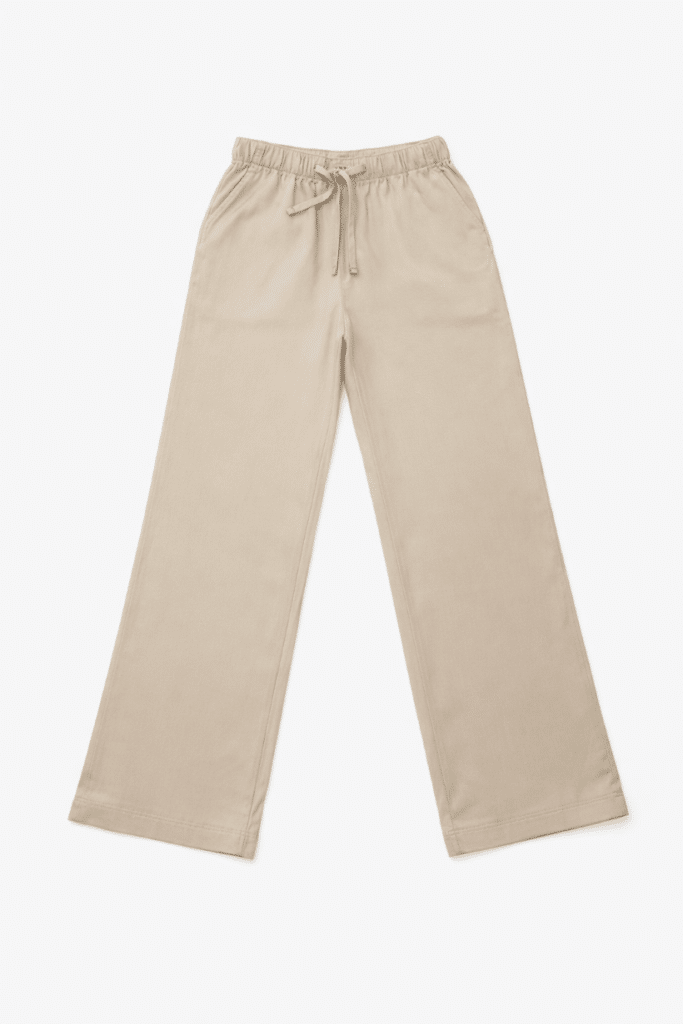 Pantalon large et fluide beige en lyocell pour adolescente Tiffosi, collection Bangkok printemps-été 2026 boutique Casual Sénas.