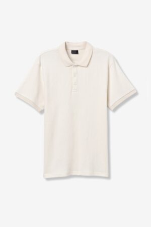 Polo homme Tiffosi modèle Nolan en maille ajourée beige écru, 100% coton respirant, coupe moderne, disponible chez Casual Sénas.