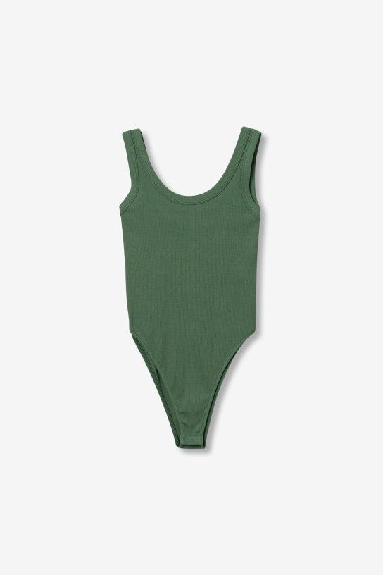 Body débardeur vert femme Tiffosi SAINZ1 collection TYW Casual Sénas coton stretch