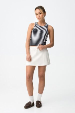 Jupe-short blanche femme Tiffosi GOMESB collection TYW jogging stretch blanc Casual Sénas mode ado
