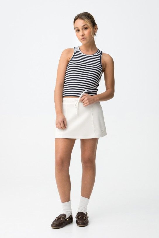 Jupe-short blanche femme Tiffosi GOMESB collection TYW jogging stretch blanc Casual Sénas mode ado
