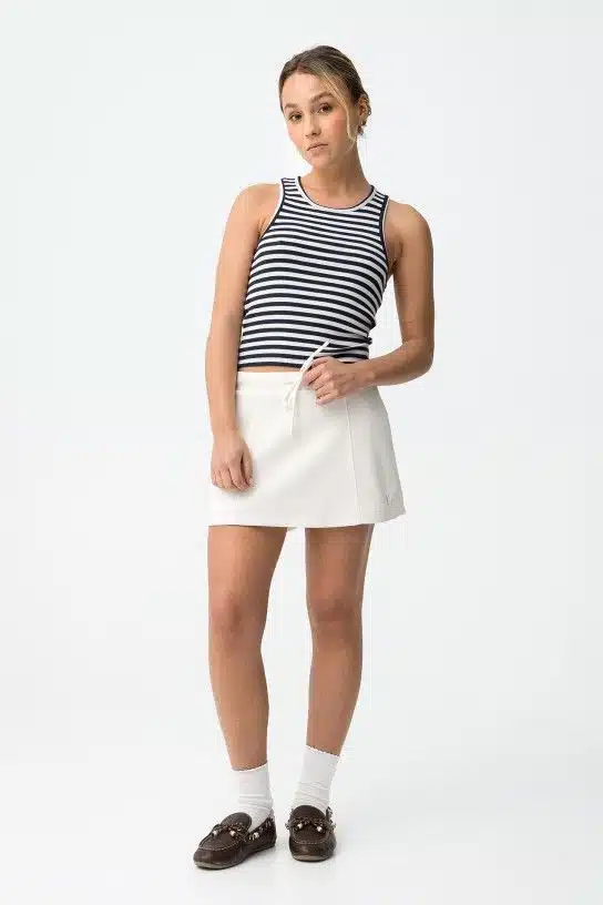 Jupe-short blanche femme Tiffosi GOMESB collection TYW jogging stretch blanc Casual Sénas mode ado