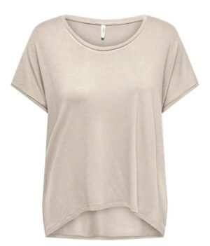 T-shirt beige fluide Only avec détails pailletés. Léger, confortable et tendance été. Disponible à Sénas,