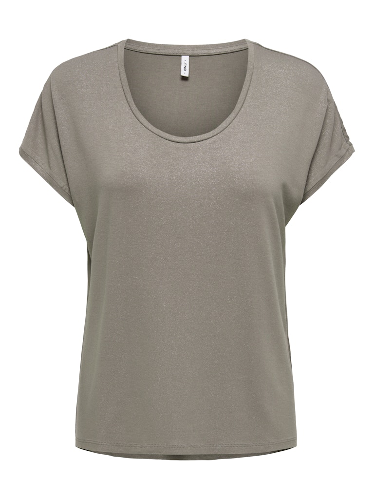 t-shirt marron fluide femme Only détails pailletés manches courtes look été chic Provence Casual Sénas