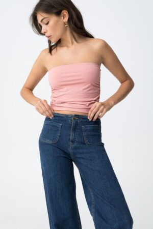 bandeau rose femme tiffosi ajusté été tenue minimaliste chic