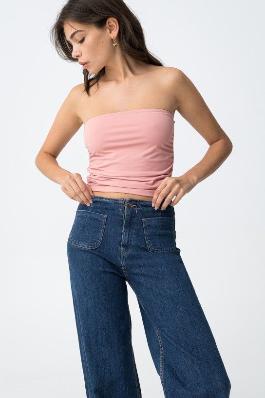 bandeau rose femme tiffosi ajusté été tenue minimaliste chic