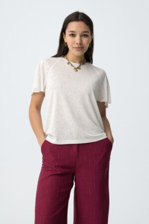 T-shirt blanc femme coupe loose Tiffosi Cooky fluide collection été 2026 boutique Casual Sénas.
