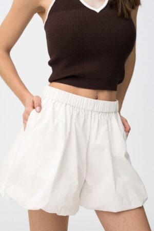 Short blanc femme Tiffosi Balu coupe ballon 100% coton ligne TYW collection printemps-été 2026 boutique Casual Sénas.