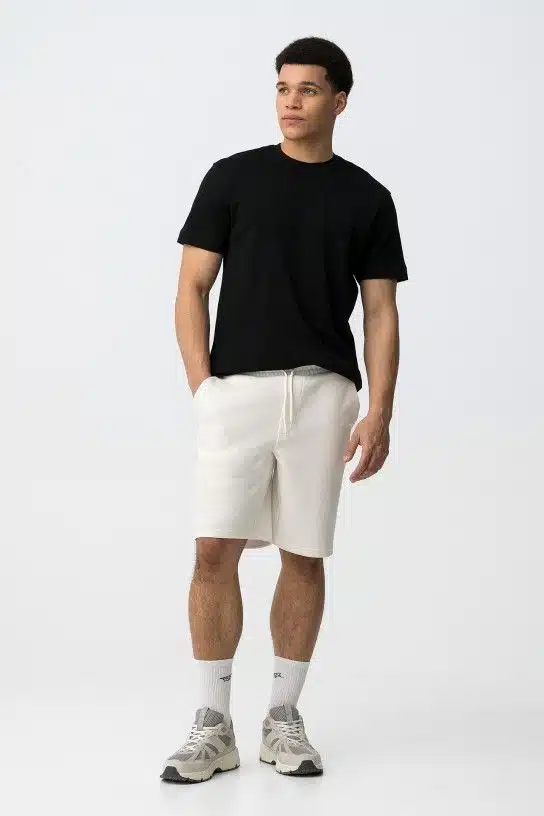 short jogging homme blanc tiffosi taille elastique coton ete