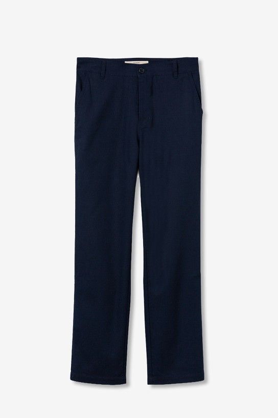 pantalon chino homme bleu coton lin tiffosi coupe droite ete tendance casual mode 2026