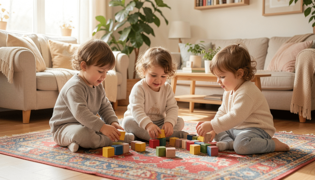 Enfant portant une tenue confortable pour jouer à la maison