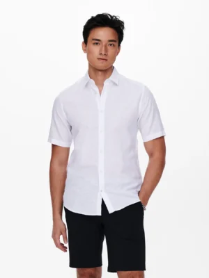 Chemise blanche homme Only and Sons lin coton disponible chez Casual Sénas proche Salon-de-Provence et Cavaillon