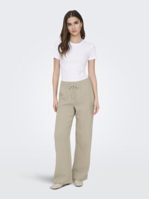 Pantalon beige femme JDY en gaze de coton coupe large disponible chez Casual Sénas boutique mode proche Salon-de-Provence Cavaillon et Alpilles