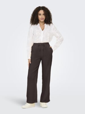 pantalon marron gaze de coton coupe large jdy femme ete 2026