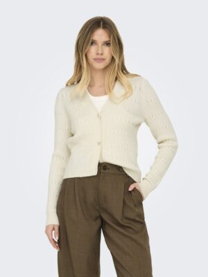 gilet beige maille douce boutons dores coeur only femme ete 2026