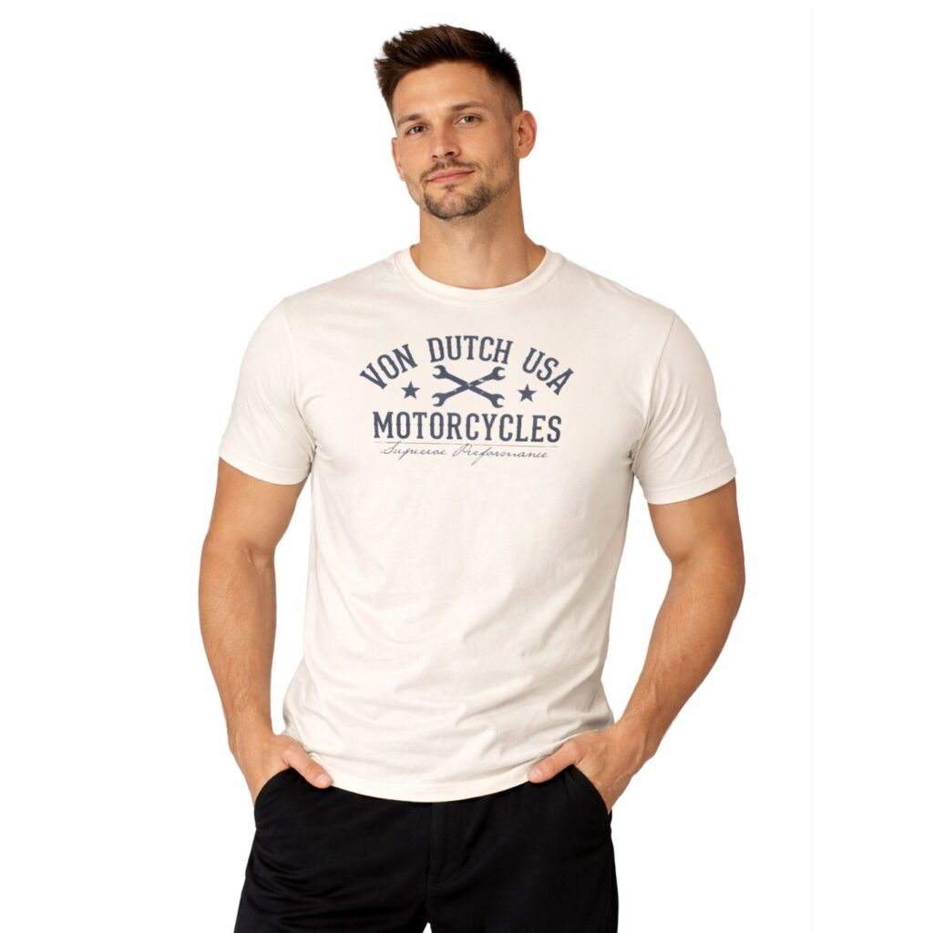 T-shirt beige Motor Cycles Von Dutch homme disponible chez Casual Sénas proche Salon-de-Provence et Cavaillon