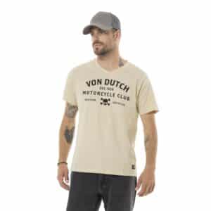 T-shirt beige col V Von Dutch homme disponible chez Casual Sénas proche Salon-de-Provence et Cavaillon