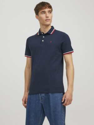 Polo bleu marine homme Jack and Jones coton biologique disponible chez Casual Sénas proche Salon-de-Provence et Cavaillon