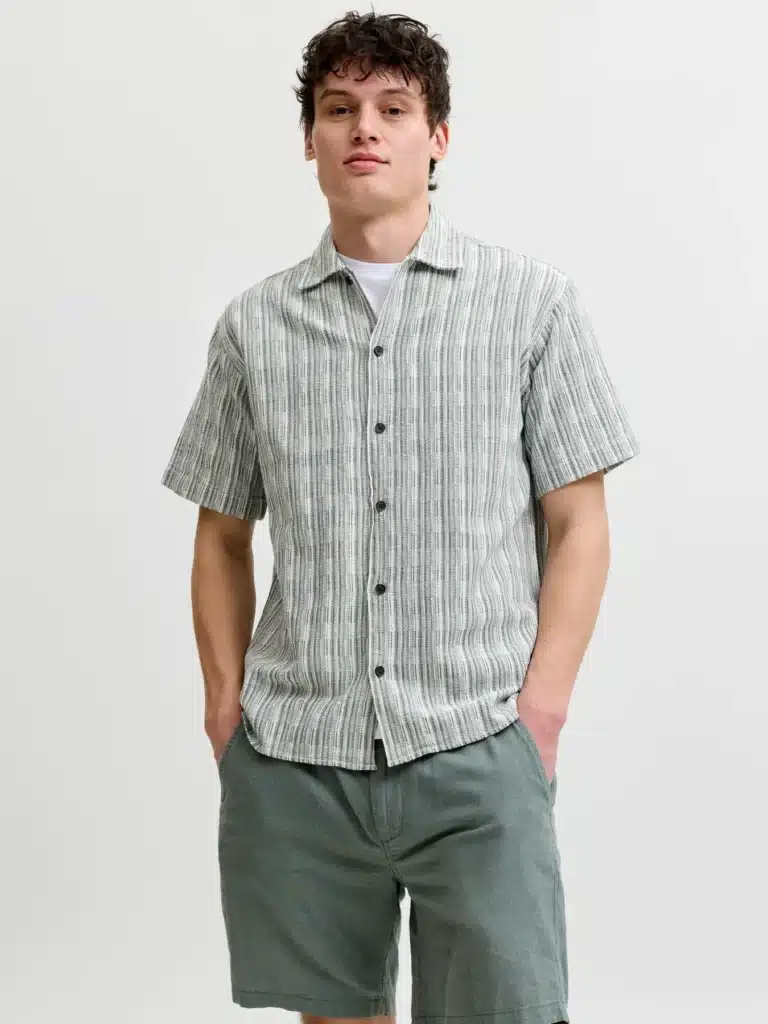 Chemise verte rayée homme Jack and Jones Premium disponible chez Casual Sénas proche Salon-de-Provence et Cavaillon