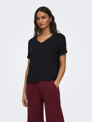 T-shirt noir col V JDY femme disponible chez Casual Sénas proche Salon-de-Provence et Cavaillon