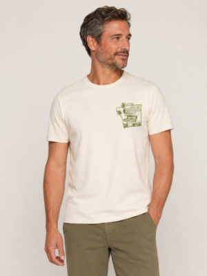 T-shirt beige homme Petrol Industries palmier disponible chez Casual Sénas proche Salon-de-Provence et Cavaillon