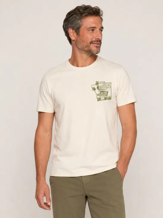 T-shirt beige homme Petrol Industries palmier disponible chez Casual Sénas proche Salon-de-Provence et Cavaillon